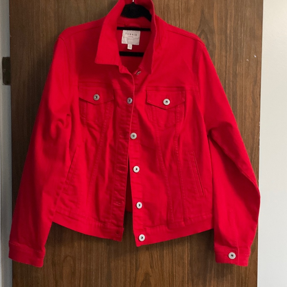 Torrid Women's Bold Red Jean Jacket